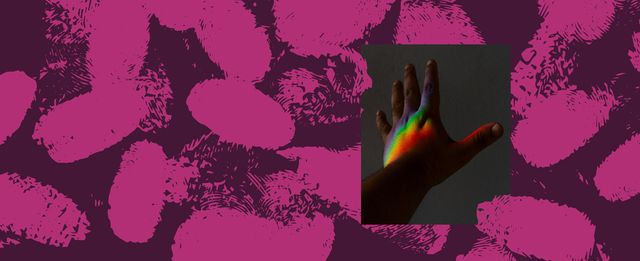 Rainbow light on hand